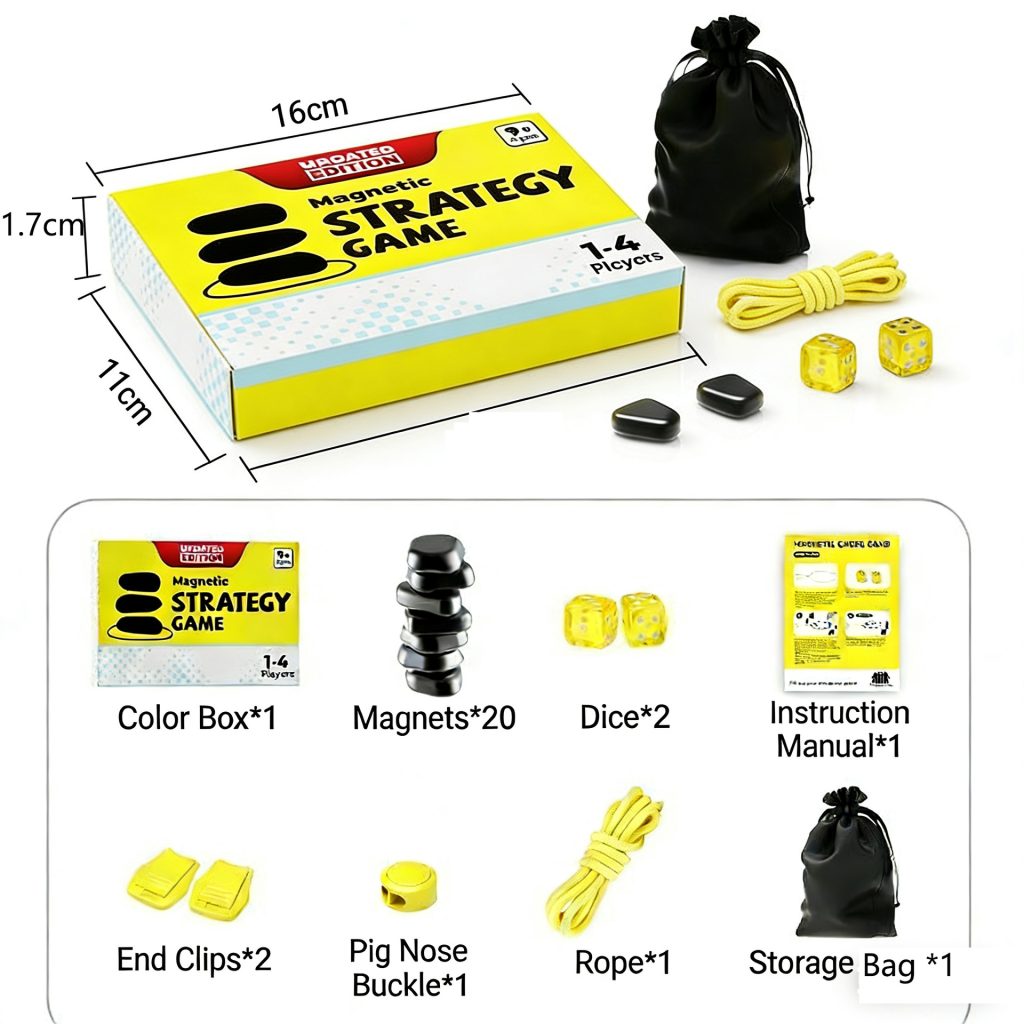 Upgraded Edition (String + Bag + 2 Dice) Magnetic Chess (20 Pieces)