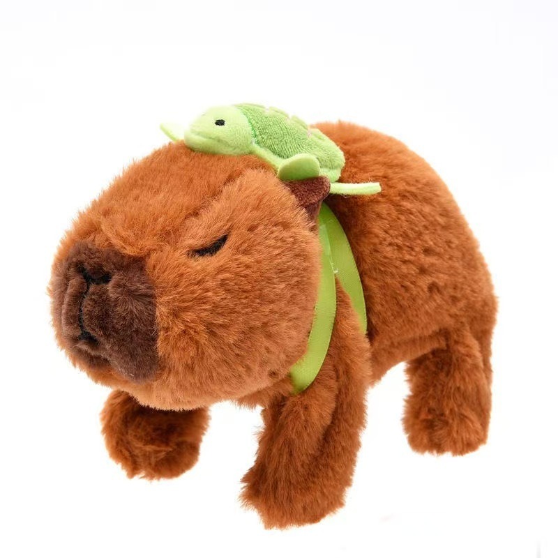 Simulated electric Capibala doll can walk and make noises, plush toy