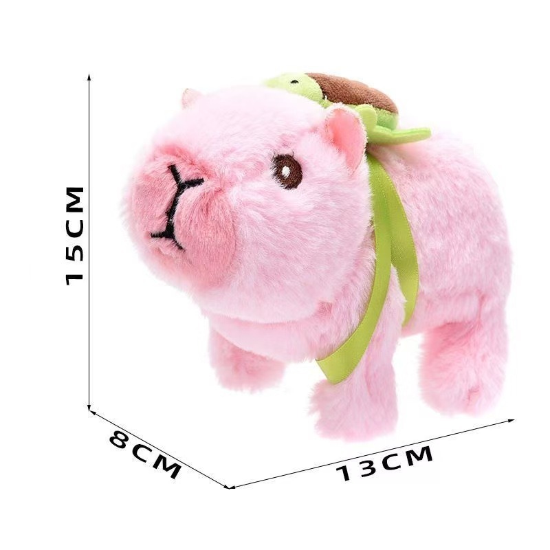 Simulated electric Capibala doll can walk and make noises, plush toy